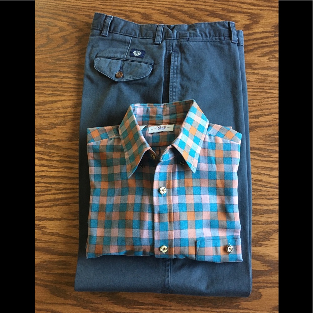 Men’s NOB Hill Plaid Button-Up Shirt Size M